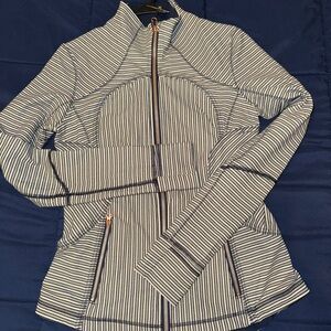 Lululemon Blue Stripe Define Jacket - Rose Gold Edition (Size 8)